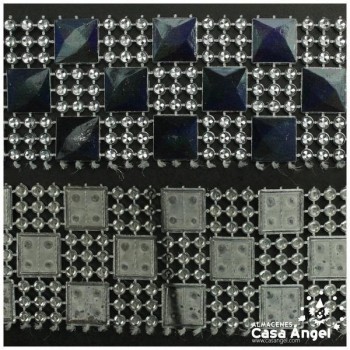 PASAMANERÍA CUADROS AJEDREZADOS BRILLANTES PVC 35mm