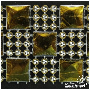 PASAMANERÍA CUADROS AJEDREZADOS BRILLANTES PVC 35mm