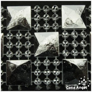 PASAMANERÍA CUADROS AJEDREZADOS BRILLANTES PVC 35mm