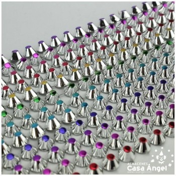 TIRA TACHAS PUNTAS MULTICOLOR 12 LINEAS 10cm