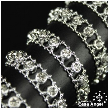 PASAMANERÍA STRASS CADENA METALIZADA 9mm