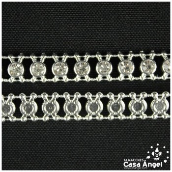 PASAMANERÍA STRASS CADENA METALIZADA 9mm