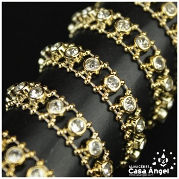 PASAMANERÍA STRASS CADENA METALIZADA 9mm