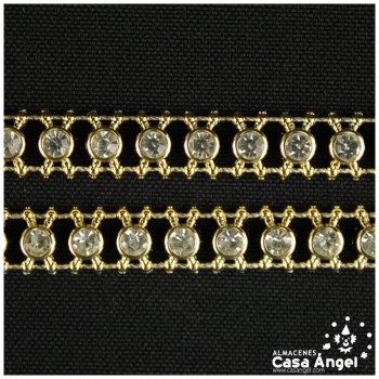 PASAMANERÍA STRASS CADENA METALIZADA 9mm