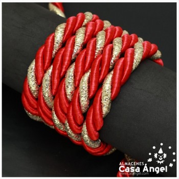 CORDÓN DE RAYÓN Y LÁMINA METALIZADA Nº 180 BICOLOR