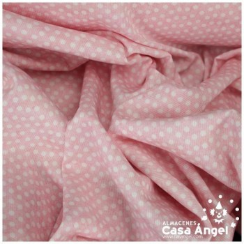 PIQUÉ CANUTILLO ROSA BEBÉ CON ESTAMPADO DE LUNARES BLANCOS