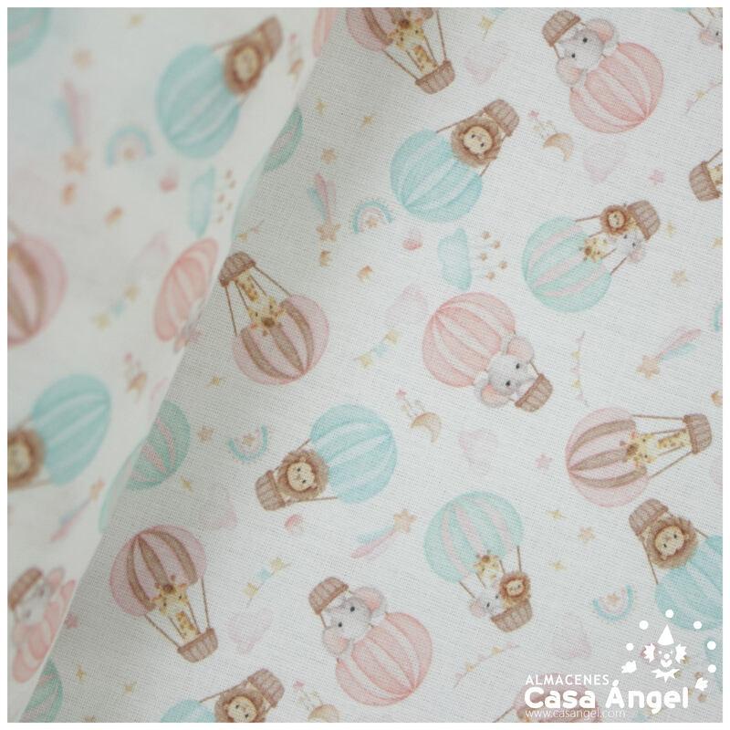 BATISTA ALGODÓN ESTAMPADA GLOBOS FONDO BLANCO 150cm
