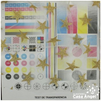 TUL BLANCO CON ESTRELLAS DE GLITTER DORADO 150cm