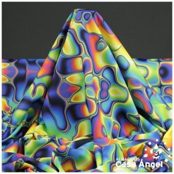 PUNTO ESTAMPADO PSICODÉLICO MULTICOLOR SERIE COLONIA 145cm