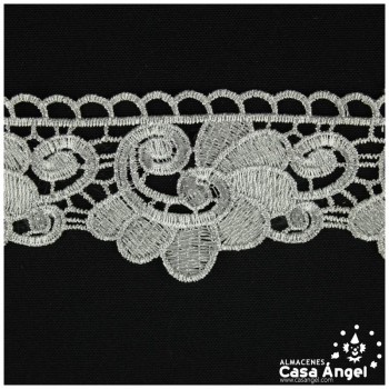 PASAMANERÍA FLORAL BORDADA LUREX 56mm