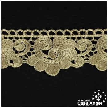 PASAMANERÍA FLORAL BORDADA LUREX 56mm
