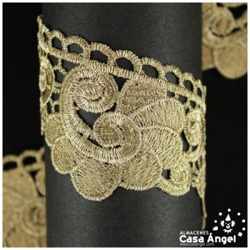 PASAMANERÍA FLORAL BORDADA LUREX 56mm