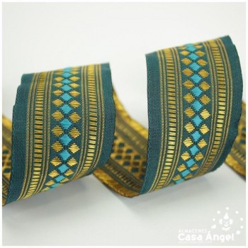 CINTA TAPACOSTURAS JACQUARD CON PATRÓN DE ROMBOS 40mm
