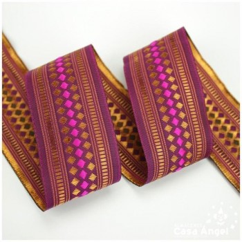 CINTA TAPACOSTURAS JACQUARD CON PATRÓN DE ROMBOS 40mm