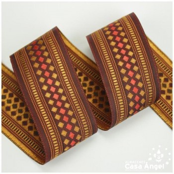 CINTA TAPACOSTURAS JACQUARD CON PATRÓN DE ROMBOS 40mm