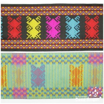 CINTA JACQUARD TAPACOSTURAS DIBUJO TRIBAL 7cm