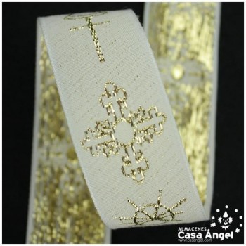 CINTA JACQUARD DE MOTIVOS LITÚRGICOS CÁLIZ Y CRUZ