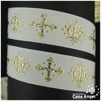 CINTA JACQUARD DE MOTIVOS LITÚRGICOS PATRÓN DE CRUCES