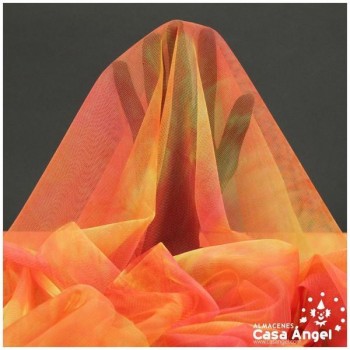 TUL ELÁSTICO NARANJA DEGRADÉ 150cm