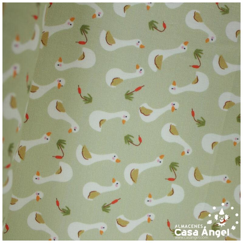 PERCAL ALGODÓN 100% VERDE ESTAMPADO OCAS150cm