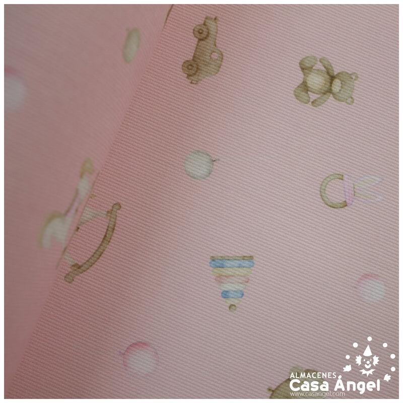 PIQUÉ ROSA JUGUETES CLÁSICOS ALGODÓN 150cm