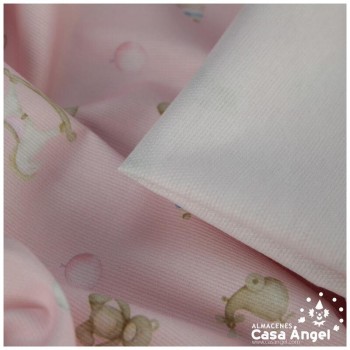 PIQUÉ ROSA JUGUETES CLÁSICOS ALGODÓN 150cm