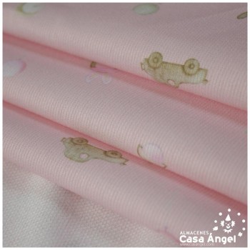PIQUÉ ROSA JUGUETES CLÁSICOS ALGODÓN 150cm