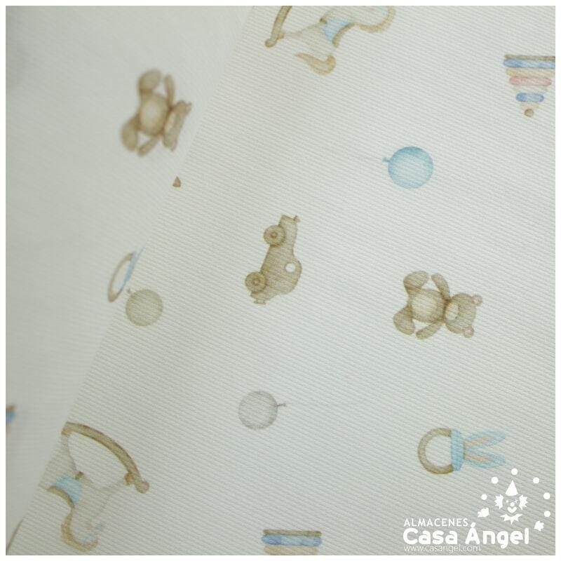 PIQUÉ BLANCO ALGODÓN 100% ESTAMPADO JUGUETES 150cm