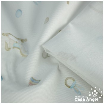 PIQUÉ BLANCO ALGODÓN 100% ESTAMPADO JUGUETES 150cm