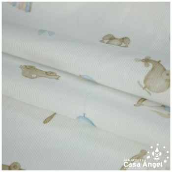 PIQUÉ BLANCO ALGODÓN 100% ESTAMPADO JUGUETES 150cm