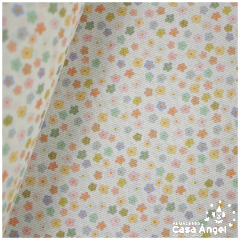 PIQUÉ DE ALGODÓN FLORES MULTICOLOR 150cm