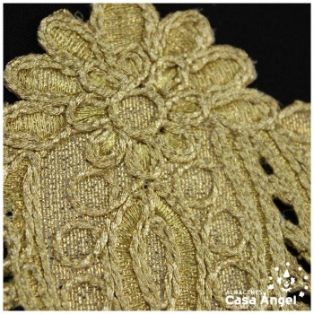APLIQUE PAREJA PAISLEY LUREX DORADO 16x9cm