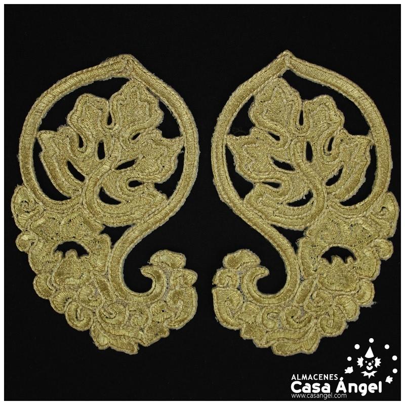 APLIQUE PAREJA CACHEMIR LUREX 15x10cm