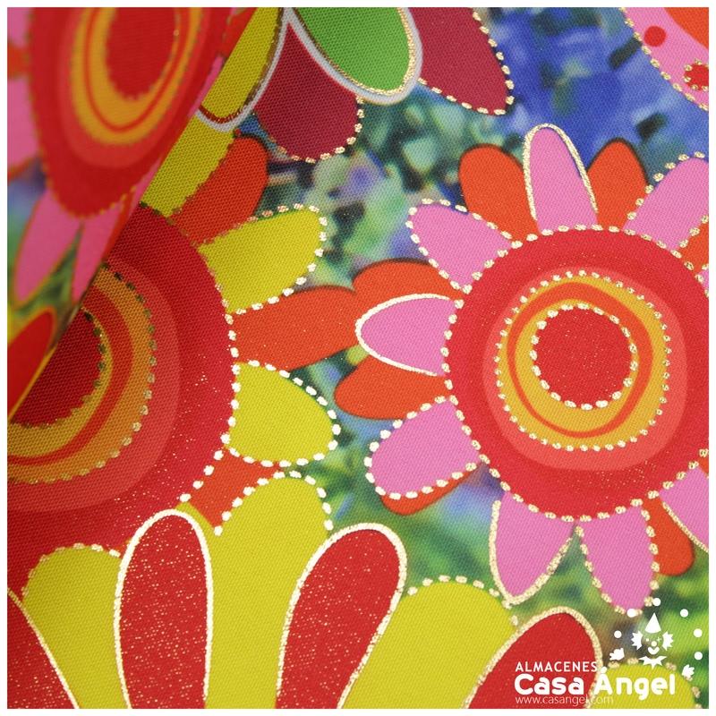 STRECH HIPPIE FLOWER METALIC 150cm