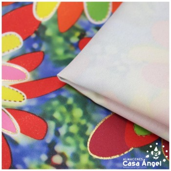 STRECH HIPPIE FLOWER METALIC 150cm