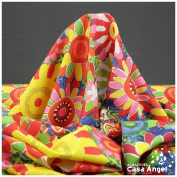 STRECH HIPPIE FLOWER METALIC 150cm