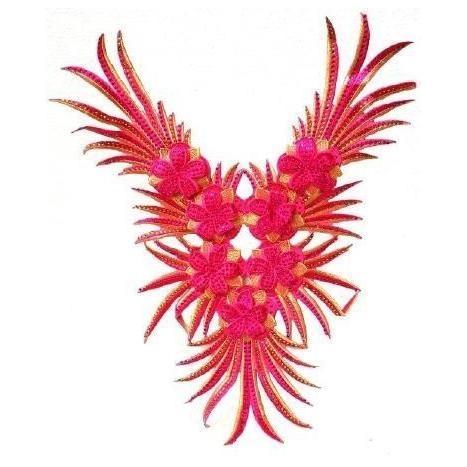 CUELLO TERMOADHESIVO STRASS ROSA