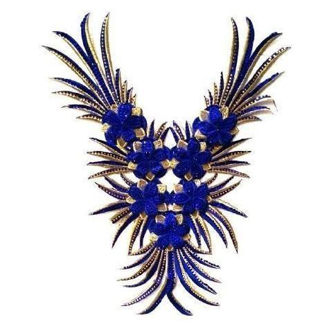 CUELLO TERMOADHESIVO STRASS AZUL