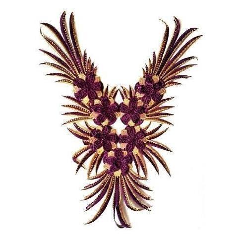 CUELLO TERMOADHESIVO STRASS MORADO
