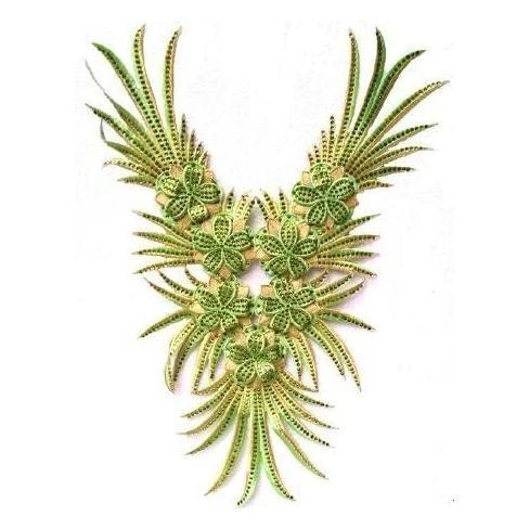 CUELLO TERMOADHESIVO STRASS VERDE