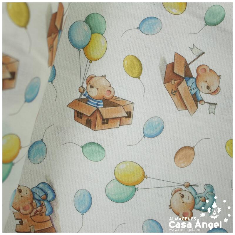 BATISTA ALGODÓN ESTAMPADA GLOBOS FONDO BLANCO 150cm