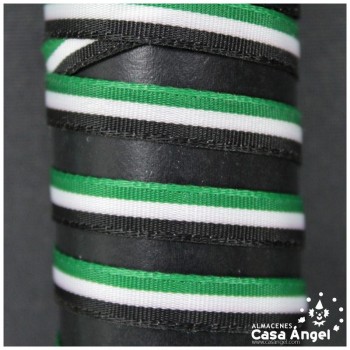 CINTA DE BANDERA FRANJAS VERDE BLANCO NEGRO