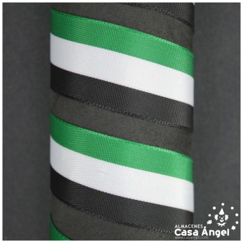 CINTA DE BANDERA FRANJAS VERDE BLANCO NEGRO