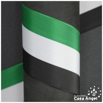 CINTA DE BANDERA FRANJAS VERDE BLANCO NEGRO