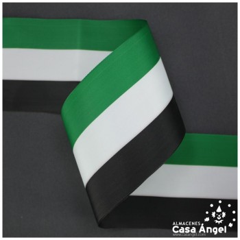 CINTA DE BANDERA FRANJAS VERDE BLANCO NEGRO