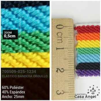 ELÁSTICO BANDERA ORGULLO LGTBI MULTICOLOR