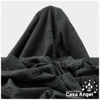 BATISTA COLOR NEGRO PERFORADA DE ALGODÓN