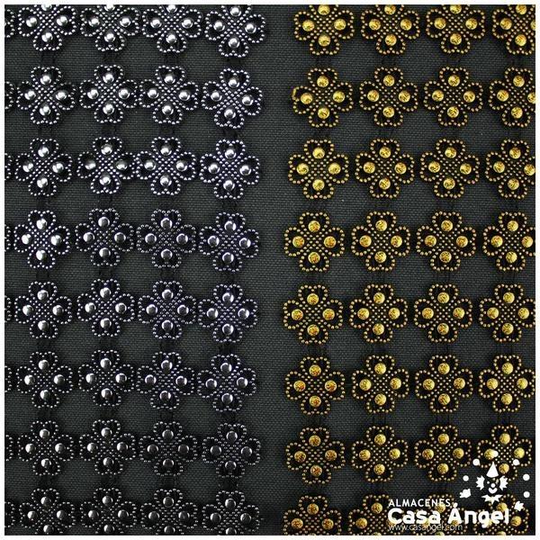 PASAMANERÍA DE PVC FLORES EN CRUZ 115mm