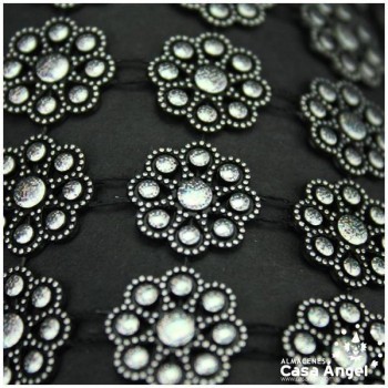 PASAMANERÍA DE PVC FLORES OCHO PÉTALOS 115mm