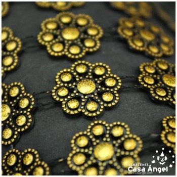 PASAMANERÍA DE PVC FLORES OCHO PÉTALOS 115mm